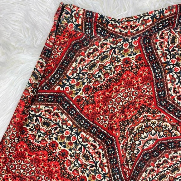 Abercrombie & Fitch Red Mandala Bohemian Mini Circle Skirt - Picture 5 of 8